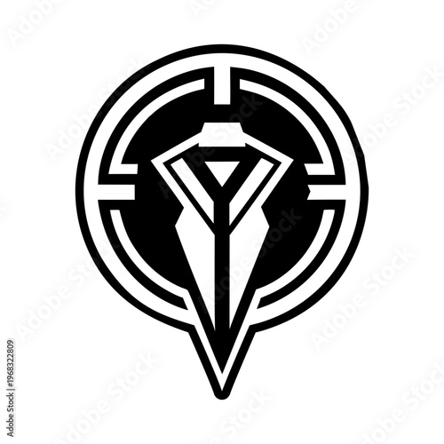 A glyph style icon of yad pointer symbol