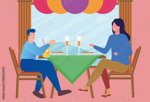 Vegan Feast Concept Illustration Vector Style