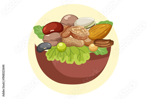 Nutty Cuisine Concept Illustration Vector Style