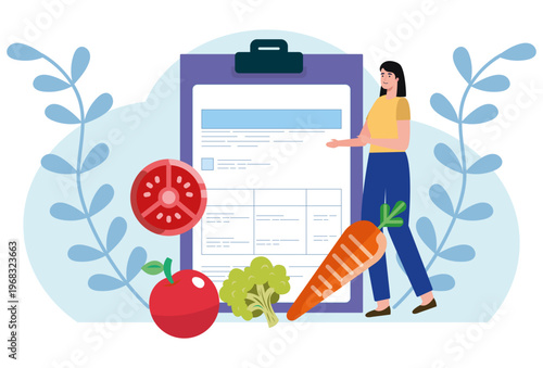 Plant-Based Fare Concept Illustration Vector Style