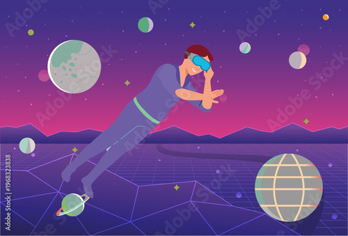 Astral Travel Concept Illustration Vector Style
