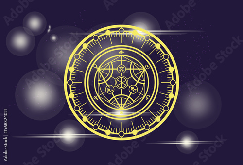 Witchcraft Circle Concept Illustration Vector Style