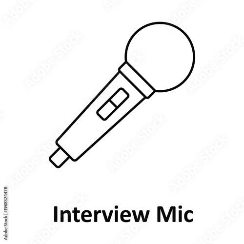 Interview Mic Vector icon which can easily modify or edit