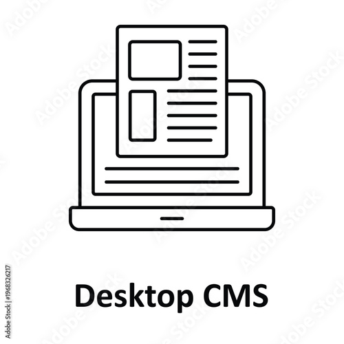 Desktop CMS Vector icon which can easily modify or edit