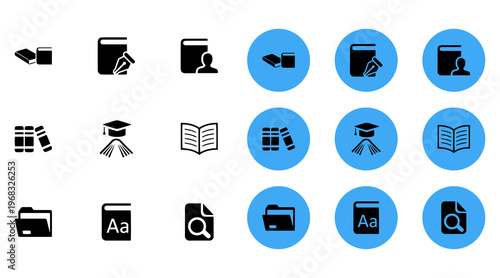 User Interface Blue Round Icons Vector Pack