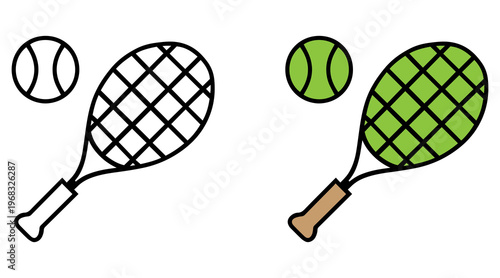 Two padel rackets and balls a minimalist black and white illustration silhouette