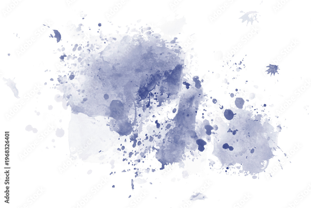 Obraz premium Blue Watercolor Splash Abstract Texture Isolated on Transparent Background 