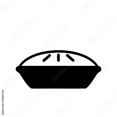 Delicious and classic black pie icon ready to be served on a plate