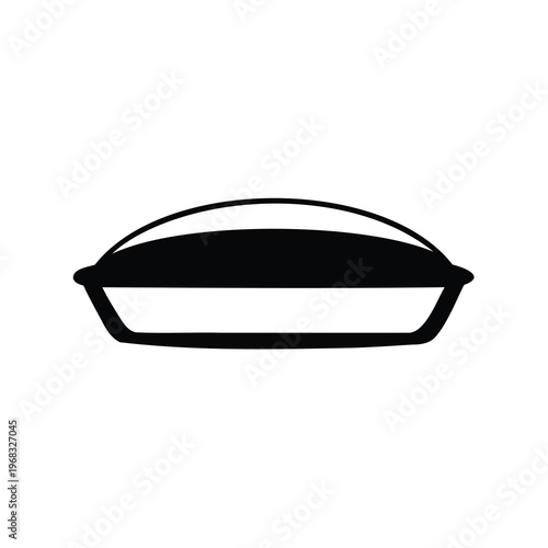 Silhouette image showing a pie with visible filling and crust line