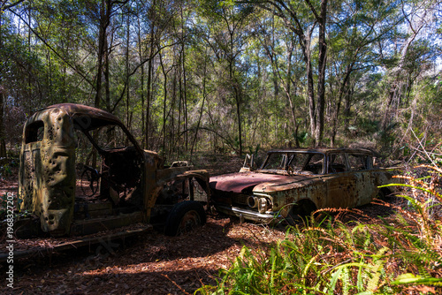 Abandoned vehicles in the Ocala forest