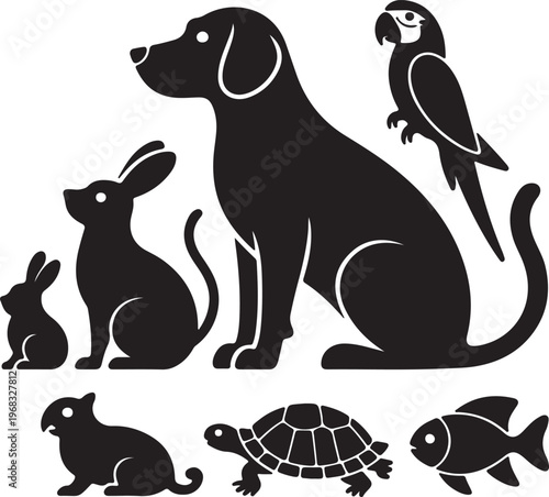 Comprehensive Black Silhouette Animals Bundle: Nature's Diversity Captured