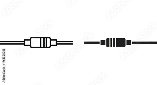 Two electrical connectors shown in a stark black silhouette