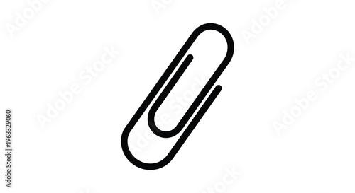 A simple black outline of a paperclip a common office tool silhouette