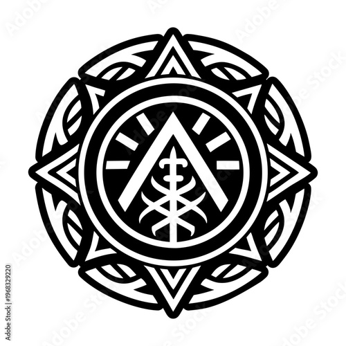 Ancient rune icon in glyph style