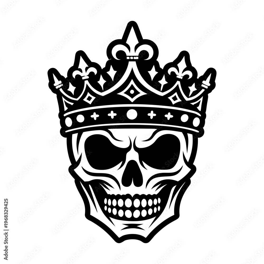 Fototapeta premium A solid style icon of crowned skull