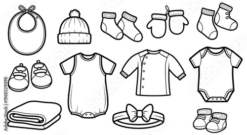 Baby clothes and accessories illustration 15.