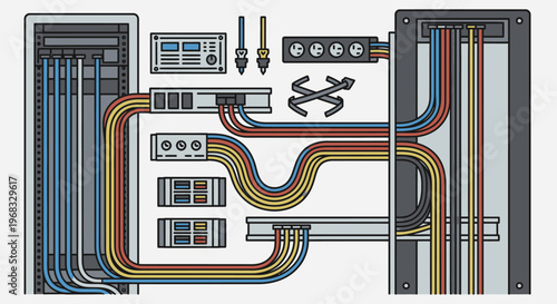 Colorful wires and circuit board components.