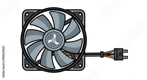 Computer cooling fan with cable.