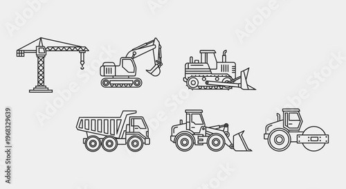 Construction vehicles and equipment icons 1.