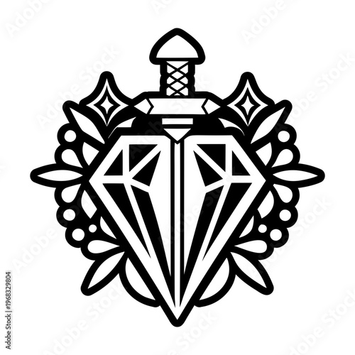 Jewel encrusted icon in glyph style