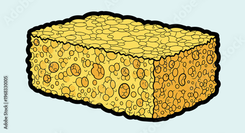 Sponge block with many holes.