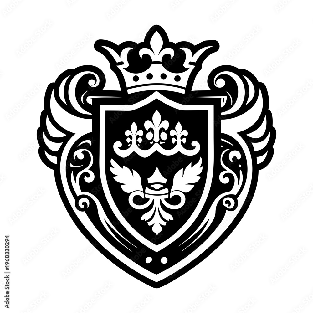 Fototapeta premium Royal crest icon in glyph style