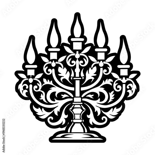 A solid style icon of candelabra