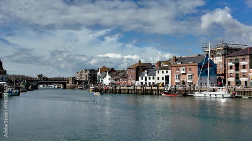 Weymouth,Dorset, UK, 31st March 2026 - General wide view of the old harbour in Weymouth with the town bridge in B/G