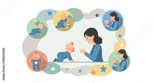 Mother and baby learning together in a nurturing environment.