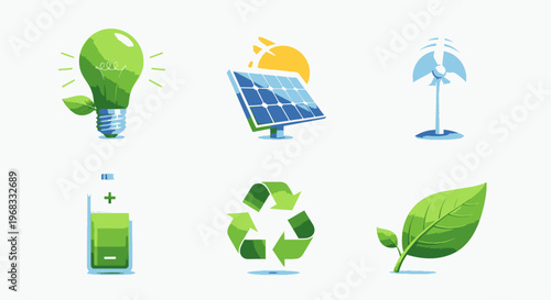 Eco friendly icons on white background 1.