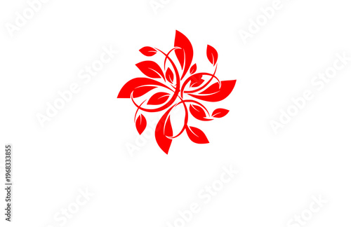 Connectioneering Entwined Leaves Silhouette Sticker, Universal Nature Connection Vector, Minimalist Collaborative Botanical Illustration