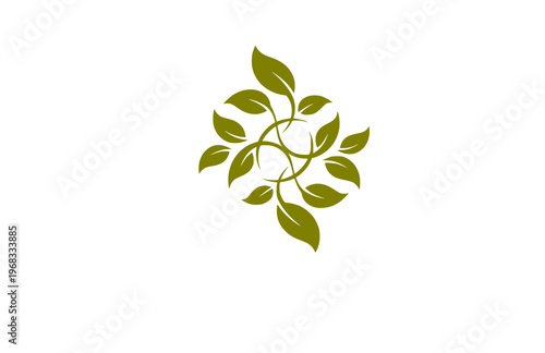 Connectioneering Entwined Leaves Silhouette Sticker, Universal Nature Connection Vector, Minimalist Collaborative Botanical Illustration