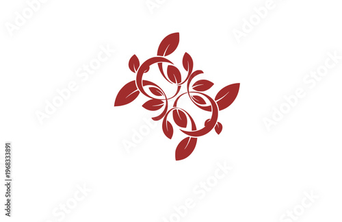 Connectioneering Entwined Leaves Silhouette Sticker, Universal Nature Connection Vector, Minimalist Collaborative Botanical Illustration