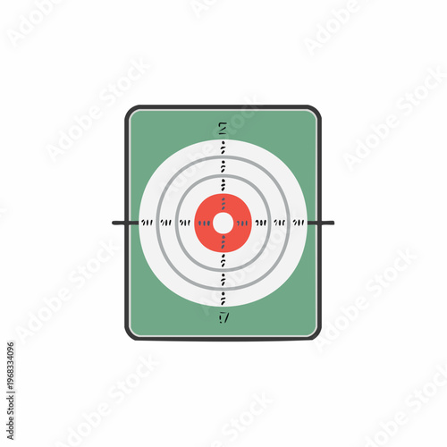 Shooting target graphic with red center and green background for accuracy competition