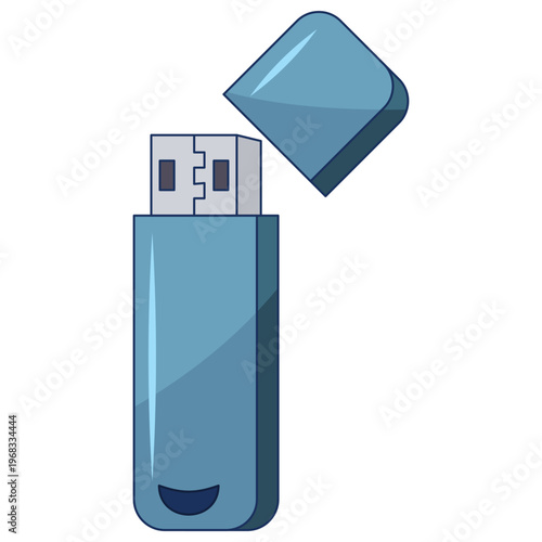 USB Flash Drive Storage Device Flat Vector Icon