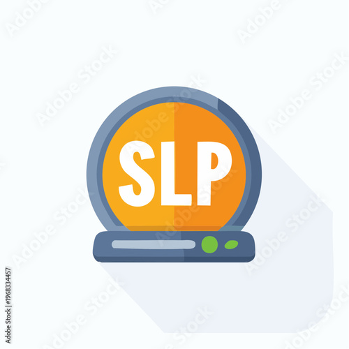SLP logo design, Speech Language Pathology emblem, round speech icon