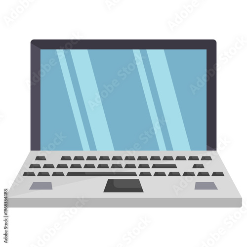 Laptop Computer Flat Vector Illustration Modern Notebook