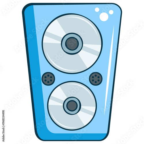Stereo Computer Speakers Flat Vector Illustration