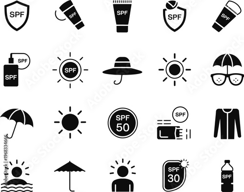 Black and white for sun protection and sunscreen products