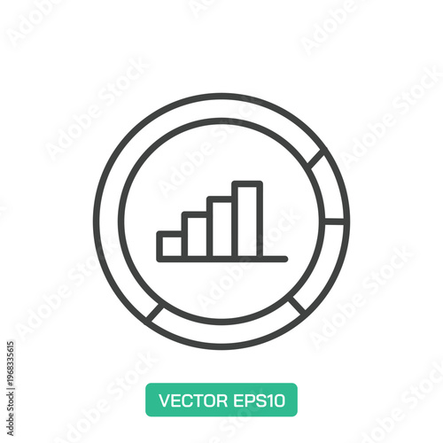 Circle Chart Statistics icon. Thin line icon vector