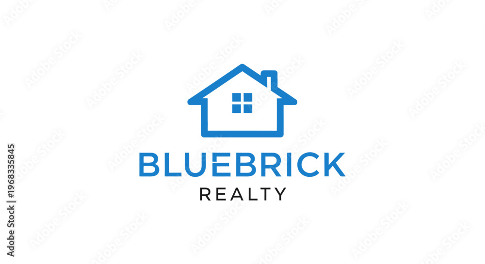 Fototapeta premium Bluebrick Realty Company Logo Design.
