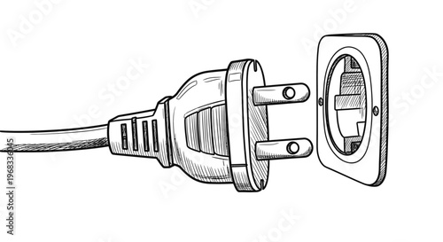 Electric plug and socket connection.