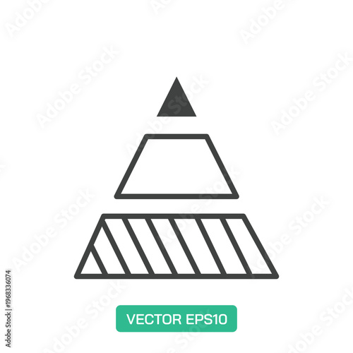 Tiered Pyramid Diagram icon. Thin line icon vector