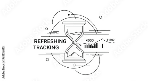 Refreshing tracking business concept with hourglass and graphs