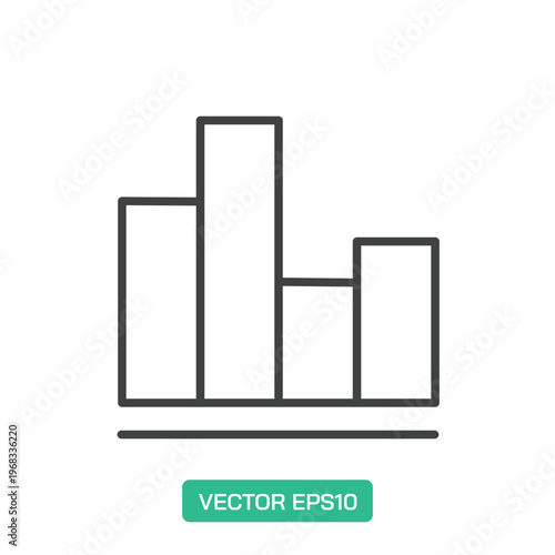 Comparison Bar Chart icon. Thin line icon vector