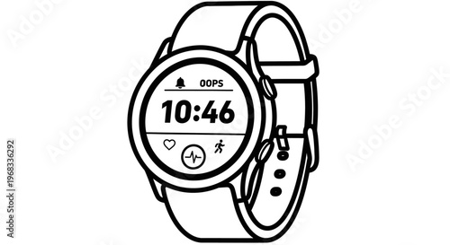 Smartwatch with digital display face.