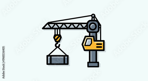 Yellow construction crane lifting heavy load.