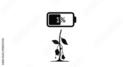low battery almost dead plant icon
