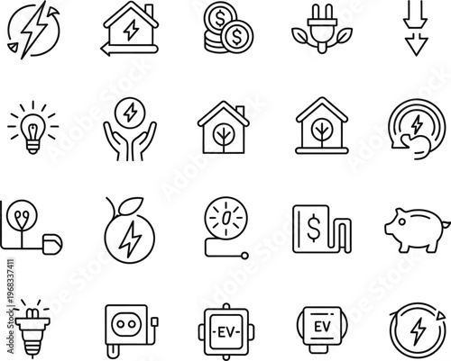 Eco friendly energy saving with money and technology sustainable