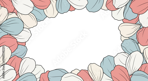 Abstract Floral Petal Border with Copy Space.